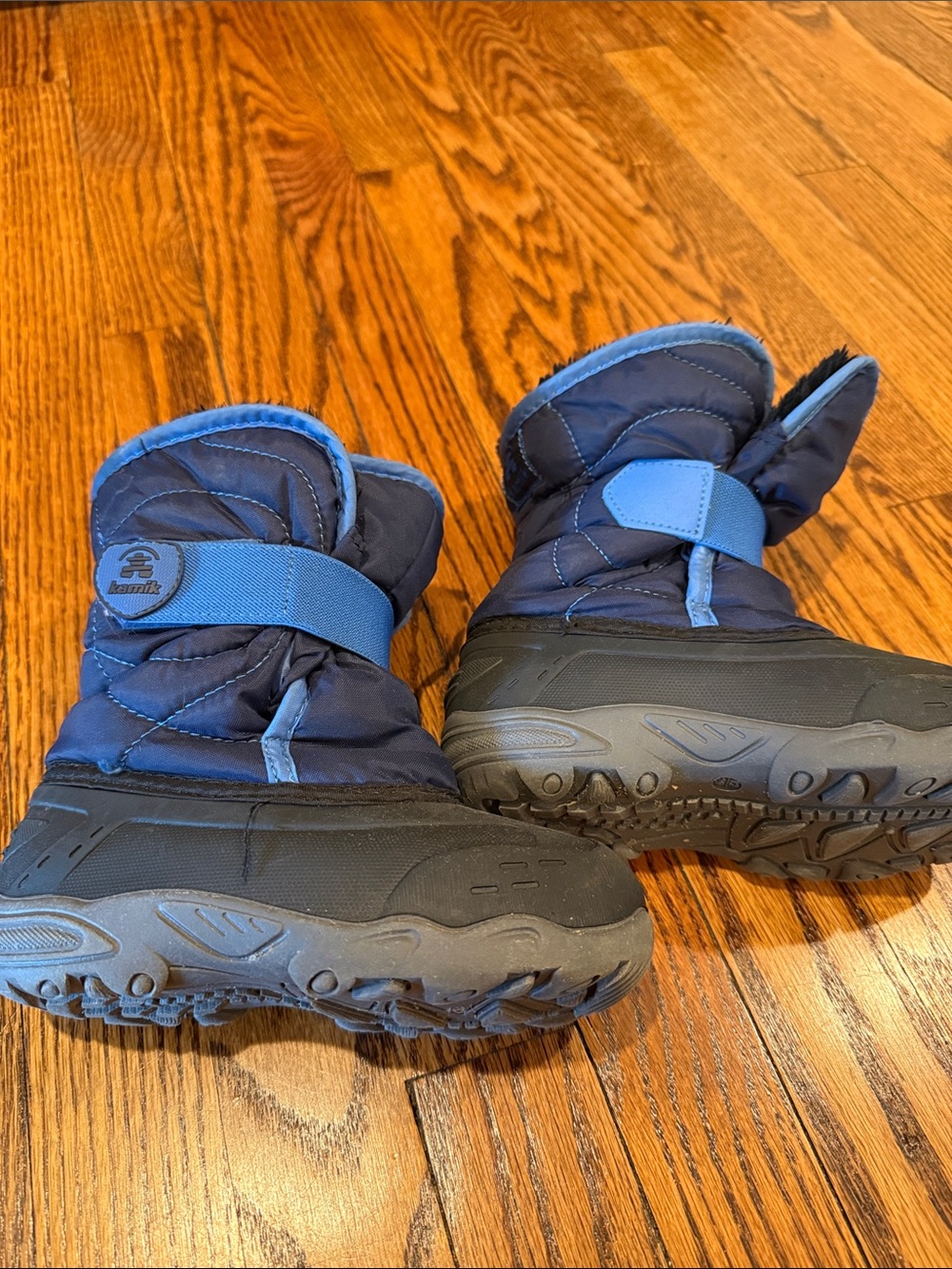 Kamik Navy and Light Blue Kids Winter Boots
